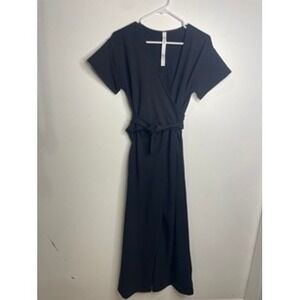 Lululemon Black Short Sleeve Wrap Jumpsuit Women's Size 6 Career Casual